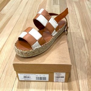 Women's Alohas White Double Strap Scacchi Camel Ivory